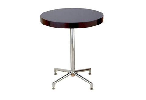 Soiree Round Accent Table – Black Lacquer