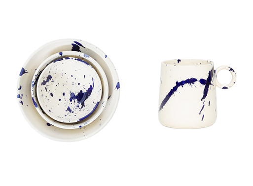 Indigo Splatter Ceramics by Chris Earl