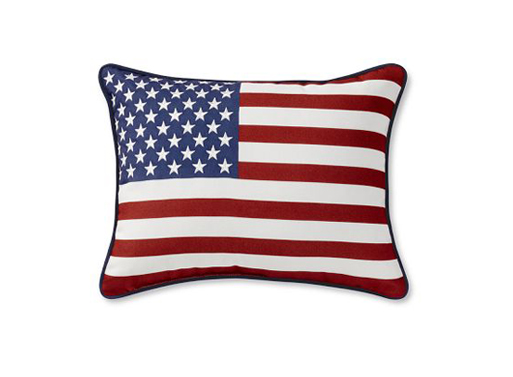 Embroidered American Flag Pillow