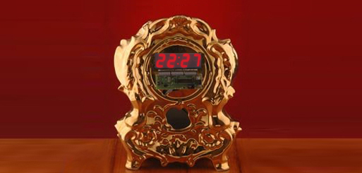 Gold Digi Clock by Maxim Velcovsky