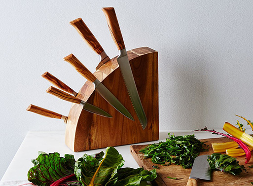 Magnetic Wood Knife Block