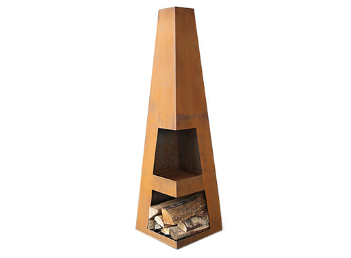 Weathering Steel Obelisk Chiminea