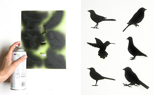 Set of 6 Bird Stencils