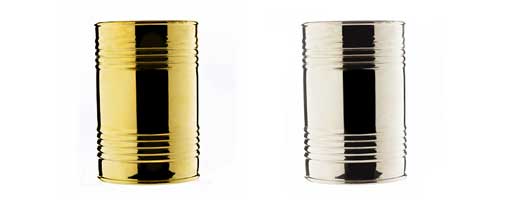 Can Vase, Silver or Gold