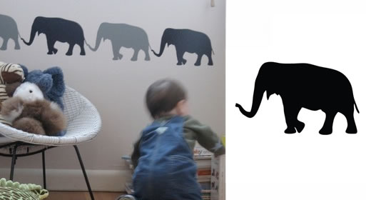 Elephants wall graphic