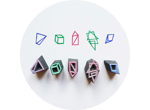 Hand Carved Geometry Stamp Set