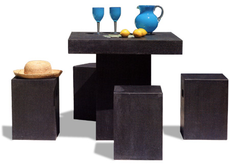 Terrazzo Square Table and Stools