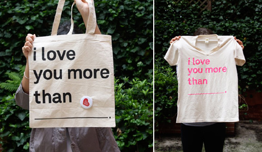 ‘I love you more than’ Tote by paperwhite studio