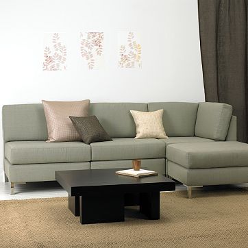armless sectional from west elm