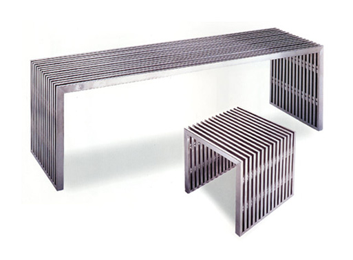 Stainless Steel Bench and Stool
