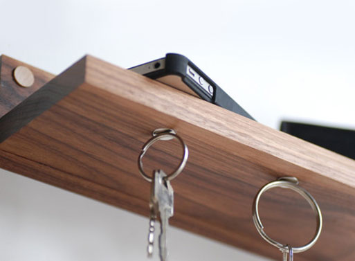 Magnetic key ring holder & shelf