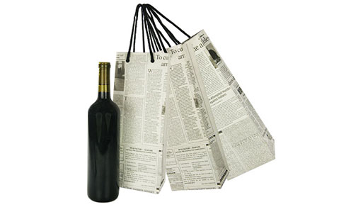 Recycled Newsprint Wine Bags – Set of 3