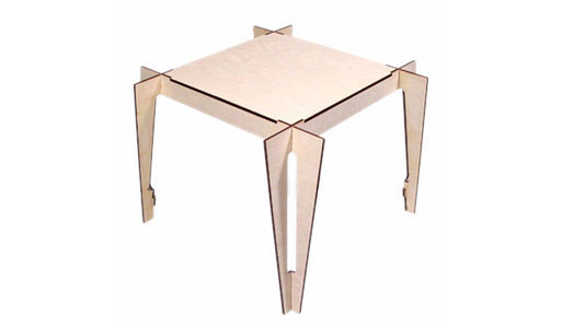 Parcel Table, Wood Top