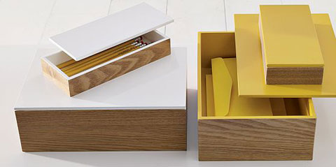 Wood Boxes with Lacquered Lids