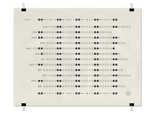 2014 Linear Letterpress Calendar