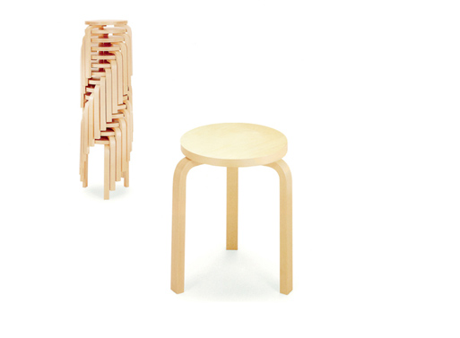 Aalto Stacking Three-Legged Stool 60