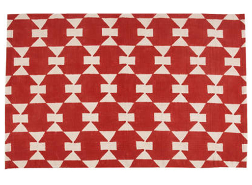 Printed Dhurrie – Poppy Red