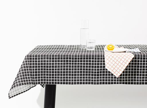 Grid and Rain Table Linens by Sylvain Willenz
