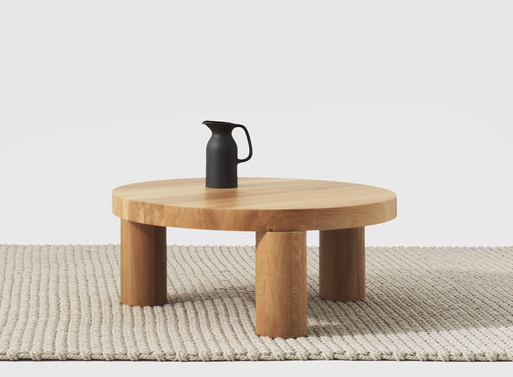 Offset Coffee Table and Stool