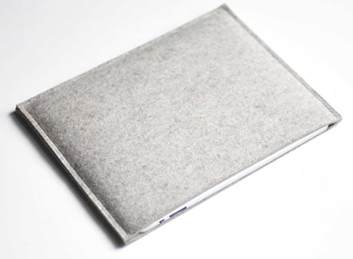 Simple Ipad Sleeve – Grey Wool Felt from byrd & belle