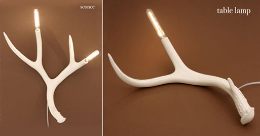 Antler Table Lamp and Sconce by Jason Miller