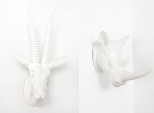 Gazelle and Rhino Wall Sculpture Trophies