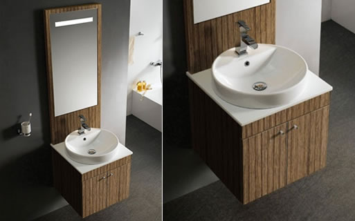 Caesar Walnut Wall Mount Modern Vanity