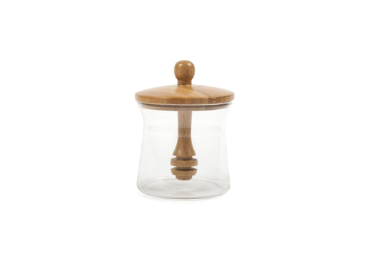 Core Bamboo Glass Honey Jar