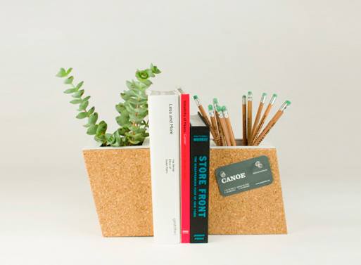 Cork Planter Bookend Set