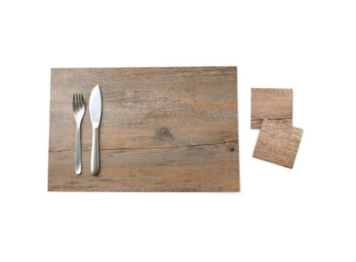 Faux Bois Placemat and Coasters
