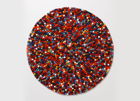 Felt Pixel Rug, Round