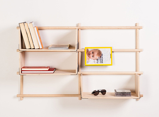 Foldin, Wall Mounted Modular Bookcase