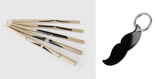 Mustache Pencils & Keyring