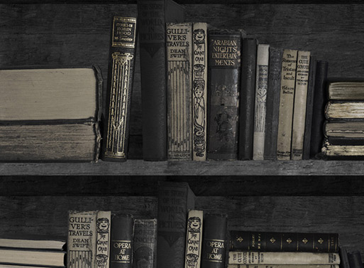 Dark Bookcase Wallpaper