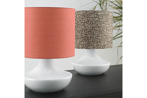 flared ceramic table lamp + shade