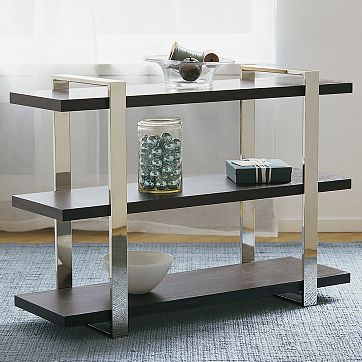 banded metal bookcase