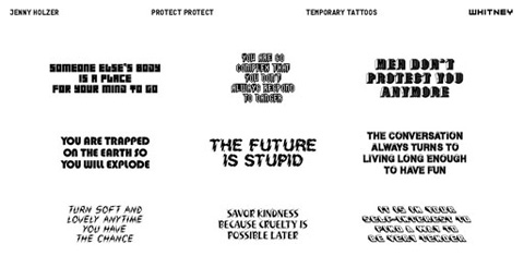 Jenny Holzer Temporary Tattoo Set