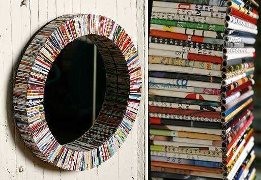 Recycled Magazine Mirror