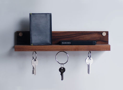 Magnetic key ring holder & shelf