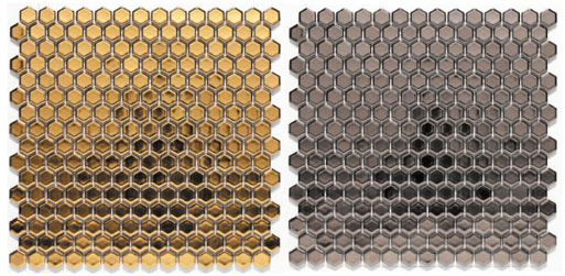 Bits Hex Silver or Gold Mosaic Wall Tile