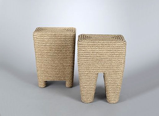 Miniature Tabouret Hemp Stools by Christian Astuguevieille