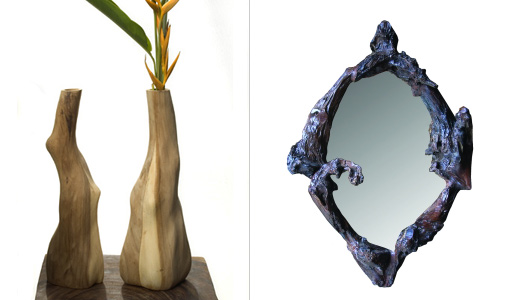 Natural Vases and Oval Jericho Mirror