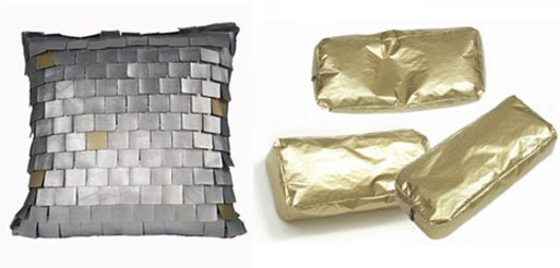Mosaic and Gold Brick Pillows