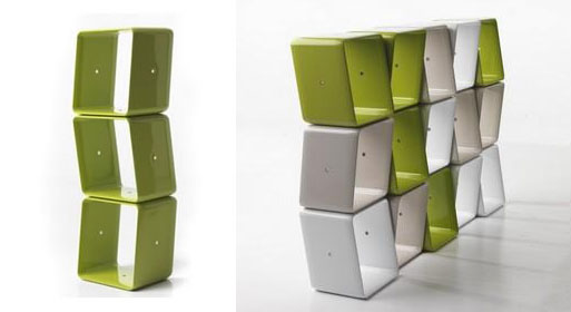 ‘obo’ stackable asymmetrical shelving by jeff miller for baleri italia