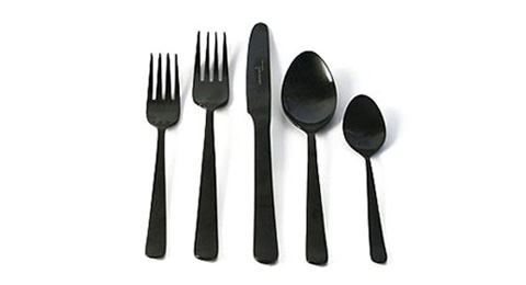 Otto Black Matte 5-Piece Place Setting