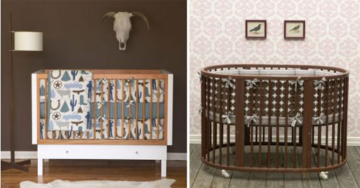 Oval Dots and Cowboy Crib Bedding
