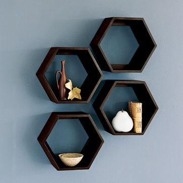 hexagonal wall shelf