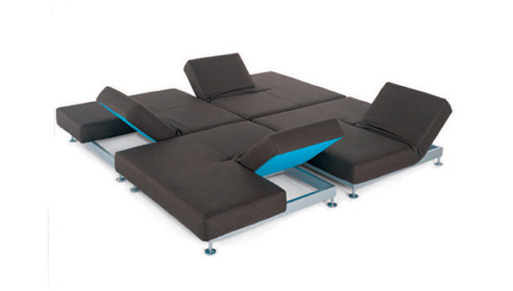Damier adjustable sofa, leather