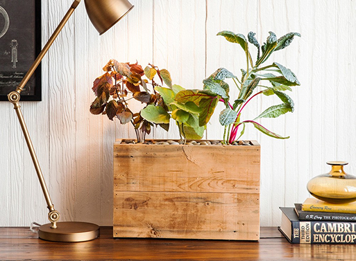 Reclaimed Wood Plug-In Planter