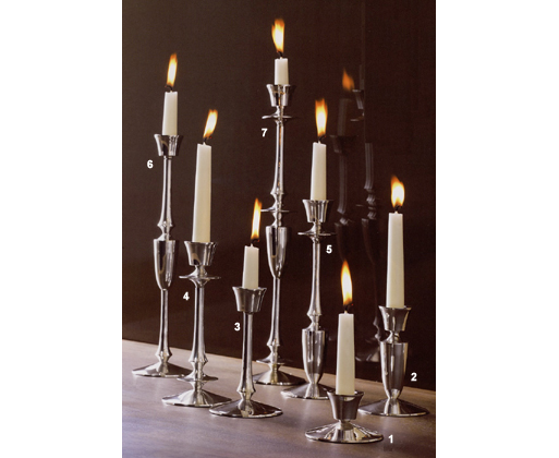 Silver Spindle Candlesticks